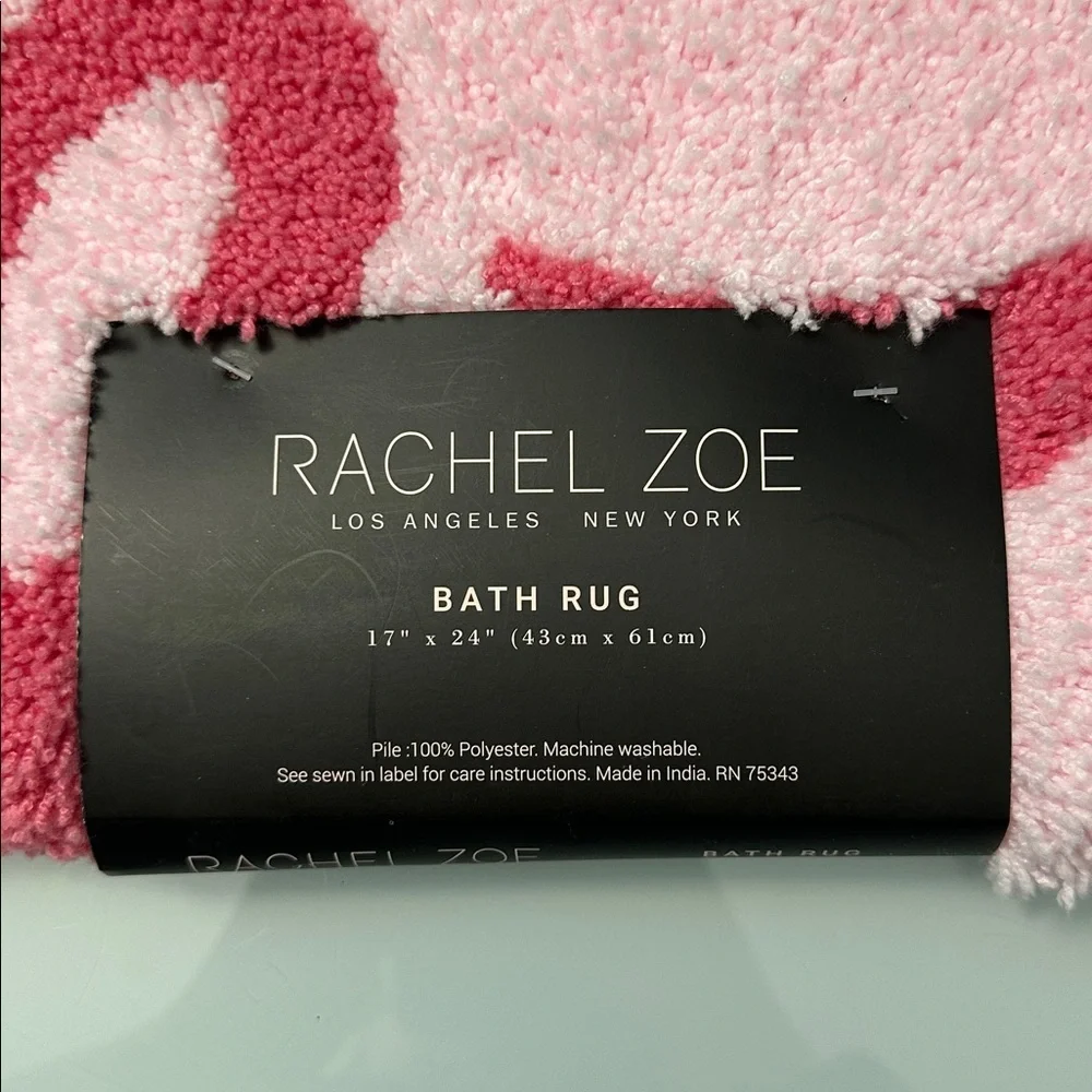 NWT Rachel Zoe Pink Bow Bath Rug